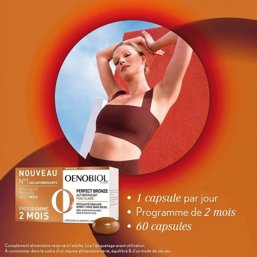 Oenobiol Perfect Bronze Самозагоряюча чиста шкіра 2х30 капсул: ціни та характеристики