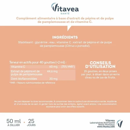 Vitavea Santé Екстракт насіння грейпфрута Natural Defences 100 мл: ціни та характеристики
