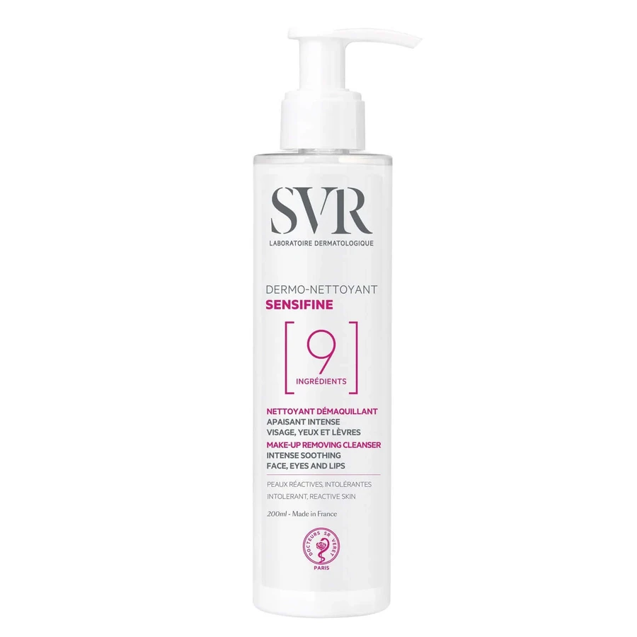 SVR Sensifine Dermo-Nettoyant Інтенсивний заспокійливий засіб для зняття макіяжу з обличчя та очей, 200 мл: ціни та характеристики