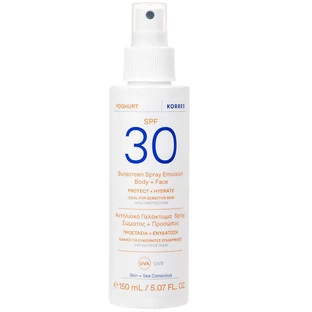 Korres Йогурт, захисний емульсійний спрей для тіла та обличчя, SPF 30, 150 мл