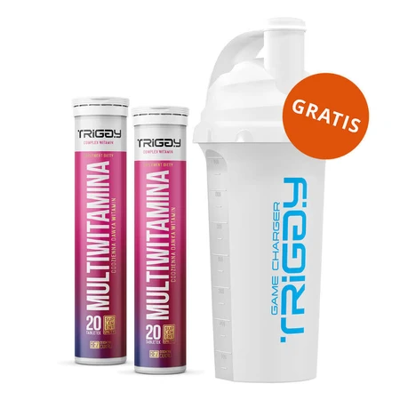 Набор Triggy Multivitamin, со вкусом клубники, 2 x 20 шипучих таблеток + шейкер, 700 мл gratis: цены и характеристики