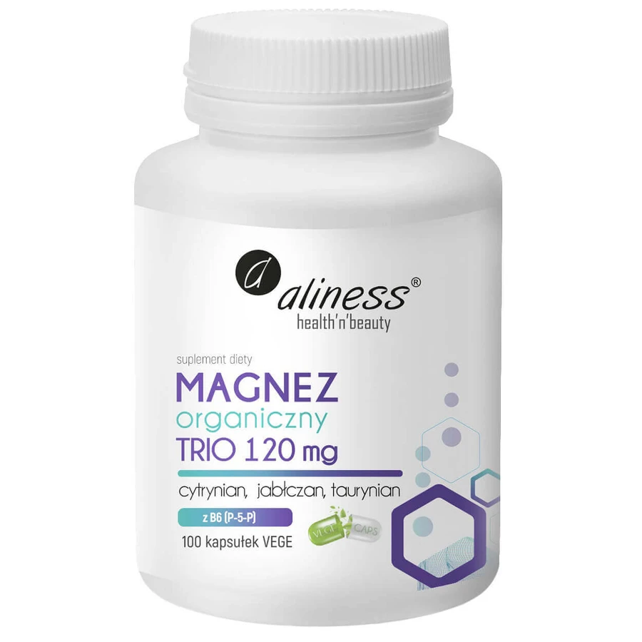 Aliness Organic Magnesium Trio 120 мг, 100 капсул: цены и характеристики