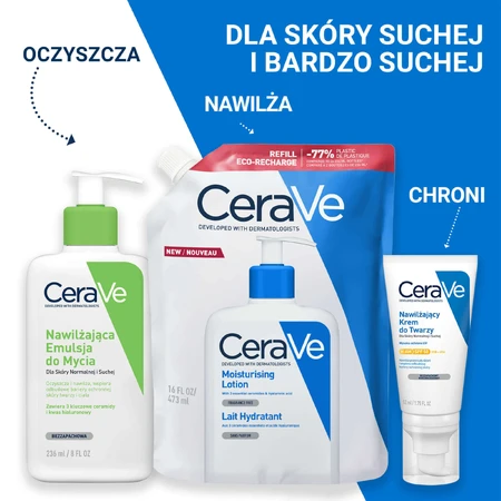 Набор CeraVe, увлажняющая эмульсия, сухая и очень сухая кожа, 473 мл + резерв, 473 мл: цены и характеристики
