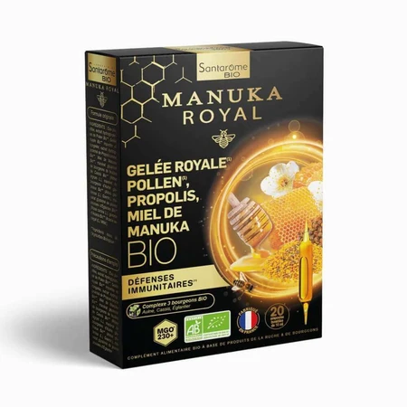 Santarome Organic Manuka Мед Манука Королівське желе Пилок Прополіс 20 флаконів: ціни та характеристики