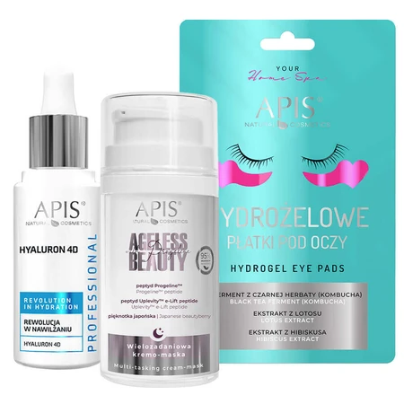 Apis Professional Revolution in Hydration 4D set, сыворотка, 30 мл + крем-мультитаскинг, 50 мл + тампоане гидрогель pentru ochi, 2 bucăți pentru 1 penny: цены и характеристики