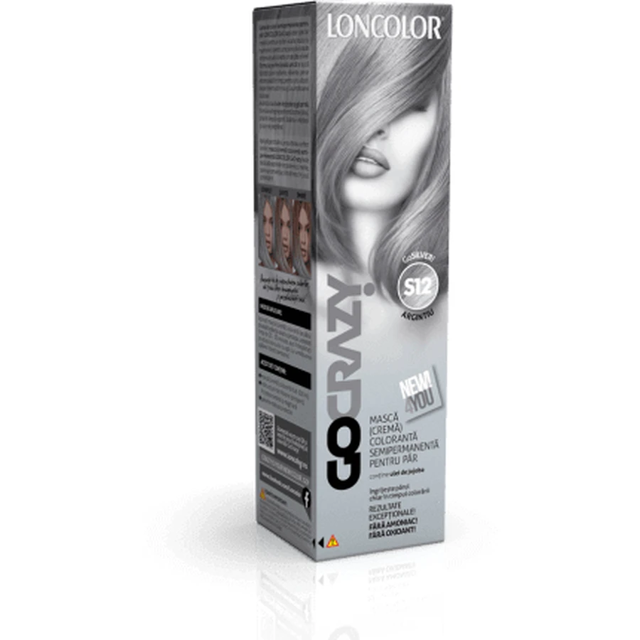 Loncolor Go Crazy Напівстійка маска для волосся (крем) S12 Срібло, 1 шт.: ціни та характеристики