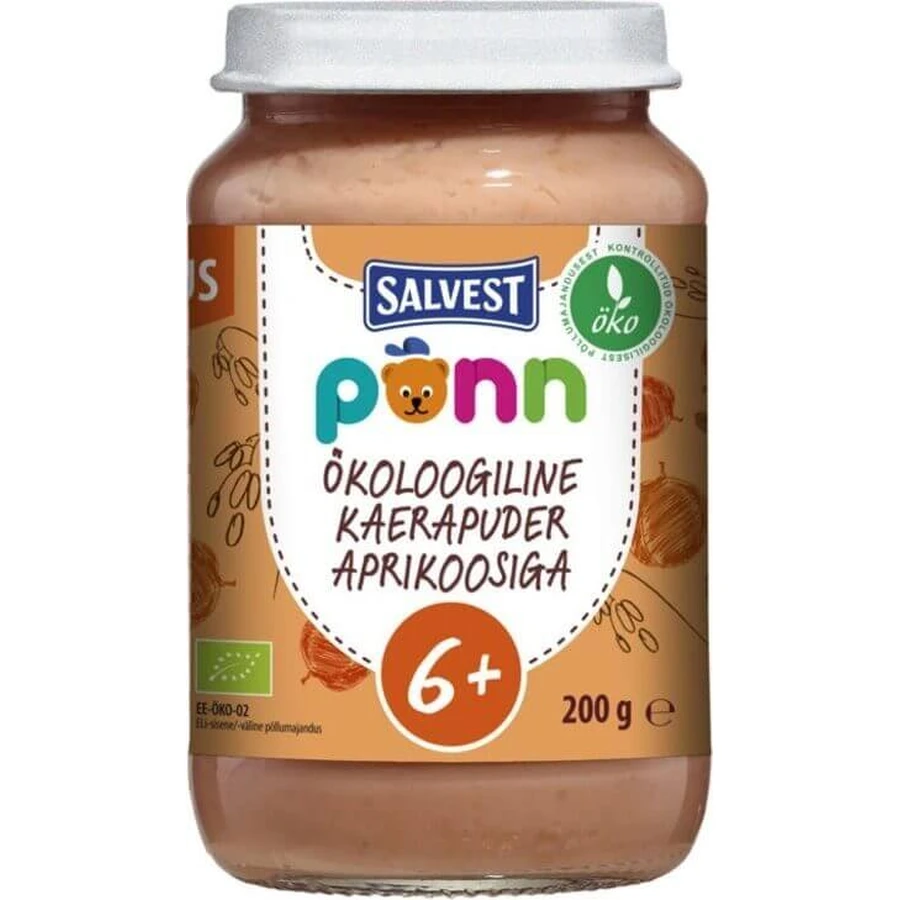 SALVEST Põnn BIO Абрикосы с овсяными хлопьями 1×200 г, фруктовая закуска: цены и характеристики