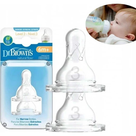 Dr.BROWN'S OPTIONS+ LEVEL 3 1×2, узкий, силиконовые соски 6м+: цены и характеристики