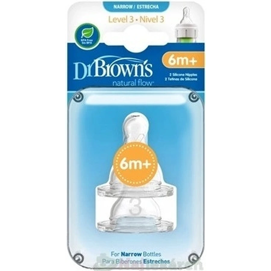Dr.BROWN'S OPTIONS+ LEVEL 3 1×2, узкий, силиконовые соски 6м+: цены и характеристики