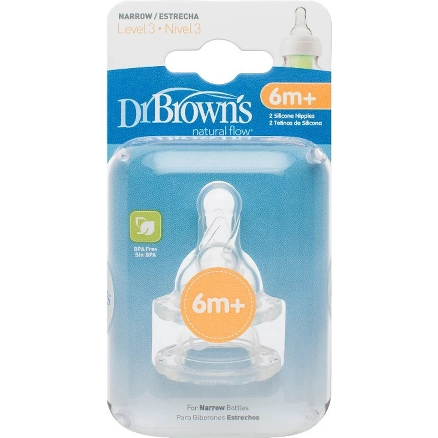 Dr.BROWN'S OPTIONS+ LEVEL 3 1×2, узкий, силиконовые соски 6м+: цены и характеристики