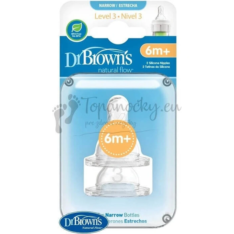Dr.BROWN'S OPTIONS+ LEVEL 3 1×2, узкий, силиконовые соски 6м+: цены и характеристики