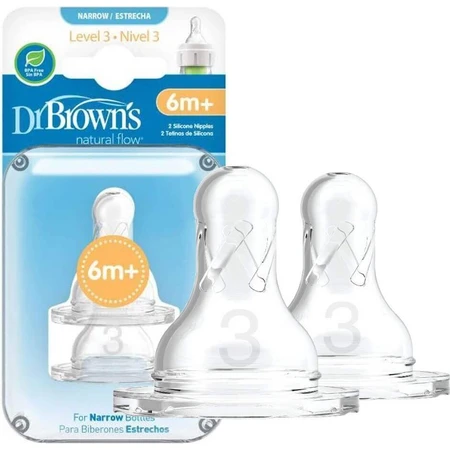 Dr.BROWN'S OPTIONS+ LEVEL 3 1×2, узкий, силиконовые соски 6м+: цены и характеристики