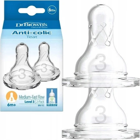 Dr.BROWN'S OPTIONS+ LEVEL 3 1×2, узкий, силиконовые соски 6м+: цены и характеристики