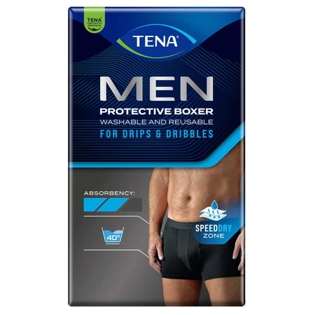 Tena Men Protective Boxer, многоразовые боксеры при легком недержании, черные, размер L, 1 штука: цены и характеристики