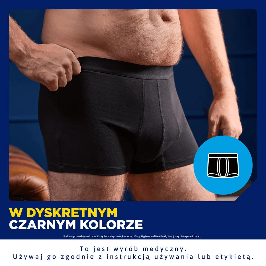 Tena Men Protective Boxer, многоразовые боксеры при легком недержании, черные, размер L, 1 штука: цены и характеристики
