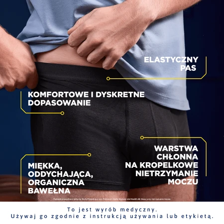Tena Men Protective Boxer, многоразовые боксеры при легком недержании, черные, размер L, 1 штука: цены и характеристики