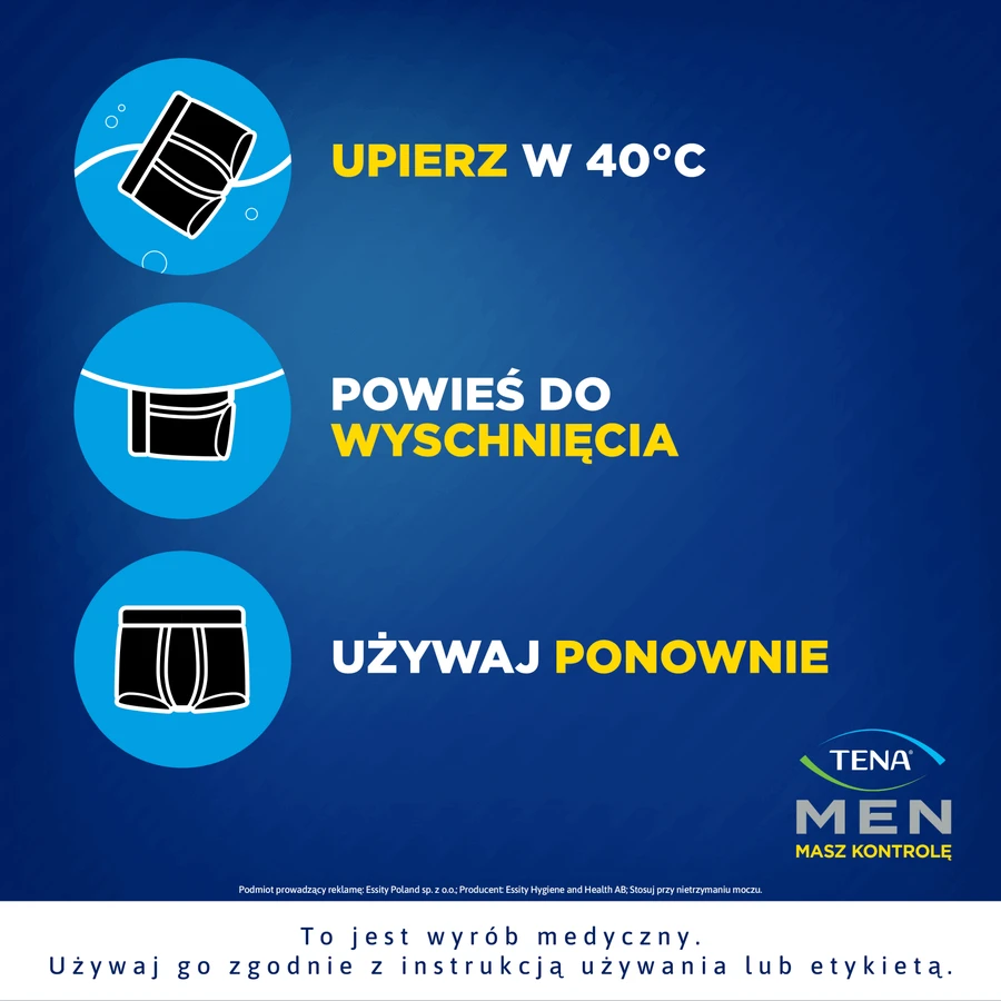 Tena Men Protective Boxer, многоразовые боксеры при легком недержании, черные, размер L, 1 штука: цены и характеристики