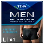 Tena Men Protective Boxer, многоразовые боксеры при легком недержании, черные, размер L, 1 штука: цены и характеристики