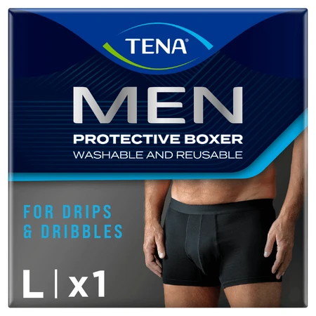 Tena Men Protective Boxer, многоразовые боксеры при легком недержании, черные, размер L, 1 штука: цены и характеристики