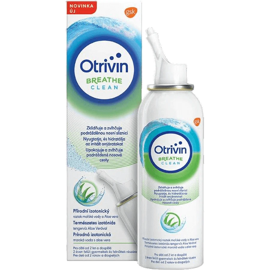 Otrivin Breathe Clean Алое вера ізотонічна морська вода для очищення носа 100 мл: ціни та характеристики