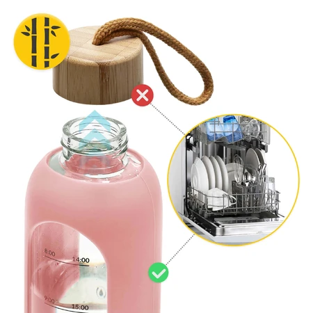 4Fizjo, sticlă de apă în carcasă de silicon, motivațională, roz, 1 l: цены и характеристики