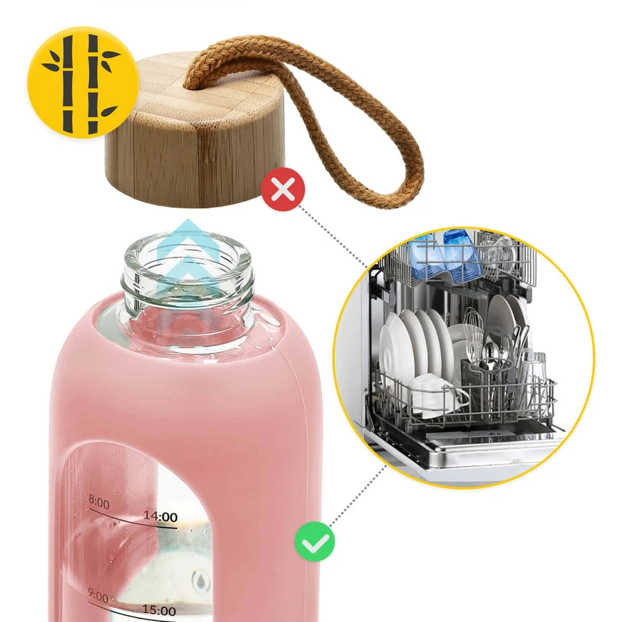 4Fizjo, sticlă de apă în carcasă de silicon, motivațională, roz, 1 l: цены и характеристики