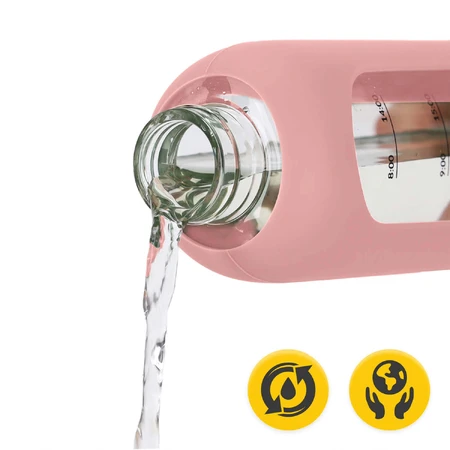 4Fizjo, sticlă de apă în carcasă de silicon, motivațională, roz, 1 l: цены и характеристики