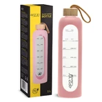 4Fizjo, sticlă de apă în carcasă de silicon, motivațională, roz, 1 l: цены и характеристики