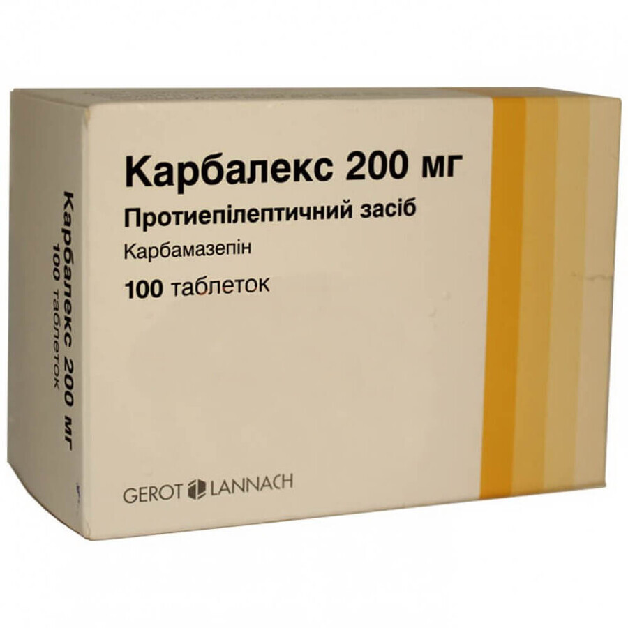 Карбалекс 200 мг табл. 200 мг №100: цены и характеристики