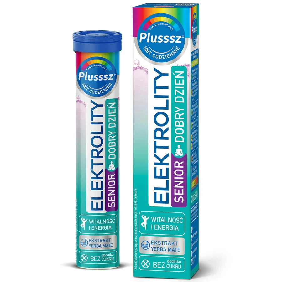 Plusssz Elektrolity Senior Good Day, без цукру, 24 шипучі таблетки ЗАБРУДНЕНА УПАКОВКА: ціни та характеристики
