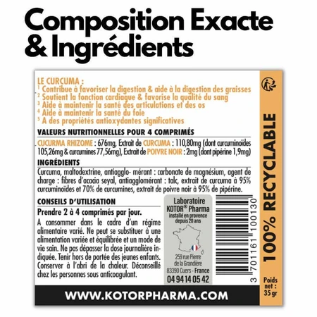 Kotor Pharma Turmeric + Piperine Digestion 60 таблеток: цены и характеристики