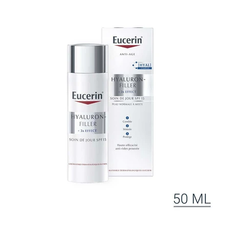 Eucerin Hyaluron-Filler + 3x Effect Уход за нормальной и комбинированной кожей SPF15 +3x Effect 50 мл: цены и характеристики