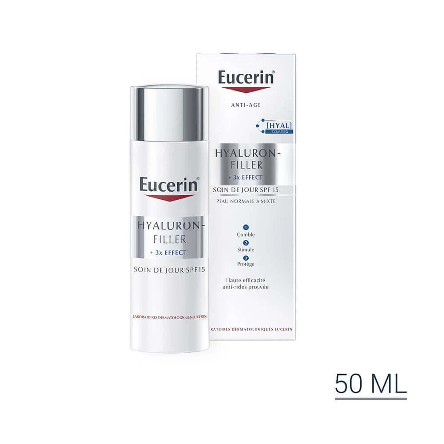 Eucerin Hyaluron-Filler + 3x Effect Уход за нормальной и комбинированной кожей SPF15 +3x Effect 50 мл: цены и характеристики