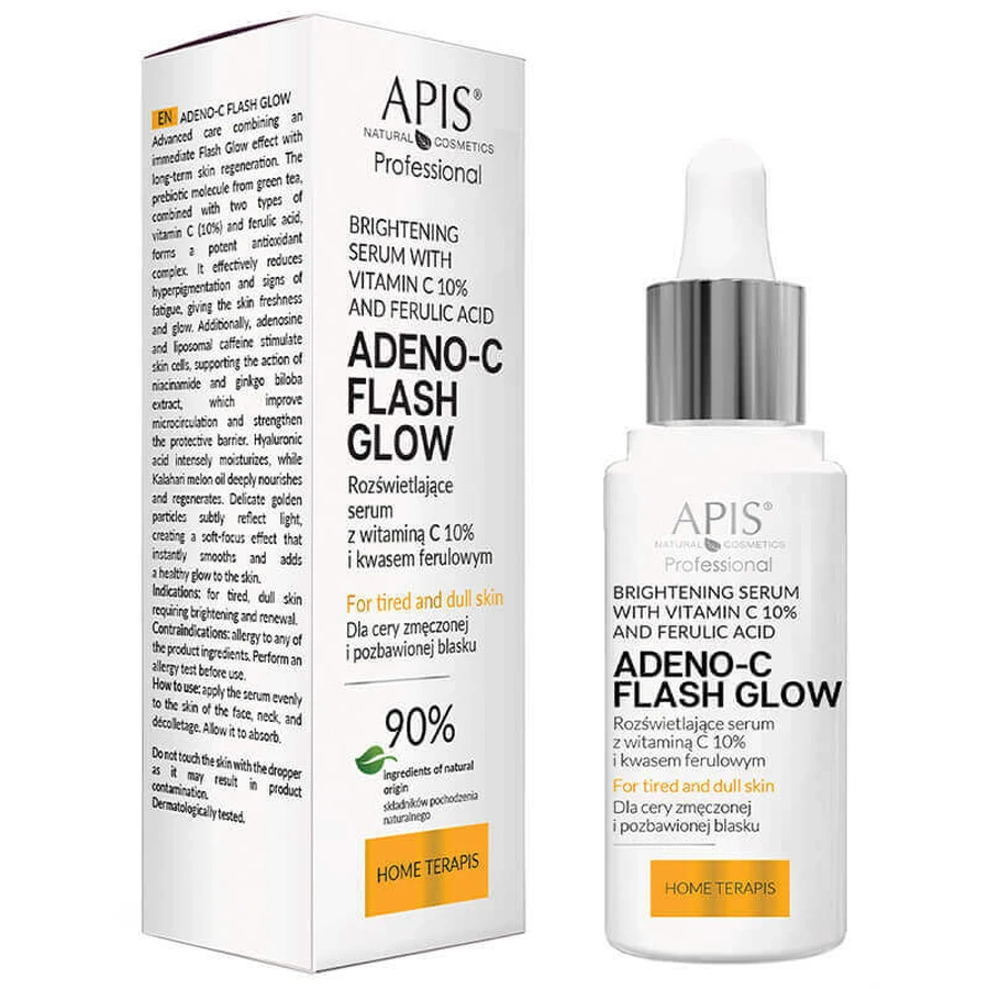 Apis Adeno-C Flash Glow, осветляющая сыворотка для лица с витамином С и феруловой кислотой, 30 мл: цены и характеристики