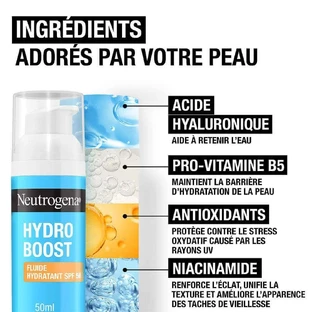 Гіалуроновий флюїд Neutrogena Hydro Boost з гіалуроновою кислотою В5 та ніацинамідом SPF 50мл