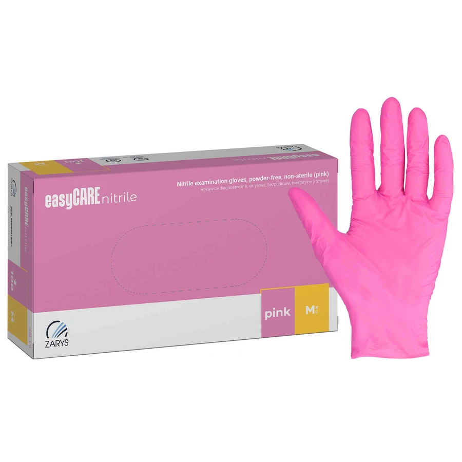 EasyCare Nitrile, mănuși din nitril, nesterile, fără pudră, roz, mărimea M, 100 bucăți: цены и характеристики