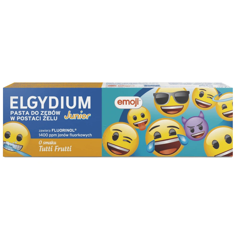 Набір Elgydium Junior Emoji, паста для копіювання з гелем, Tutti-frutti, 7-12 ані, 2 х 50 мл: ціни та характеристики