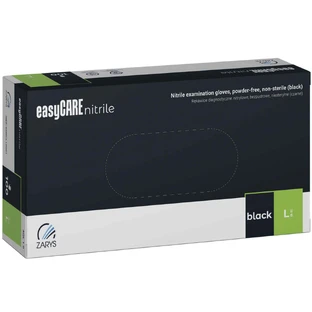 EasyCare Nitrile, нитриловые перчатки, нестерильные, неопудренные, черные, размер L, 100 штук
