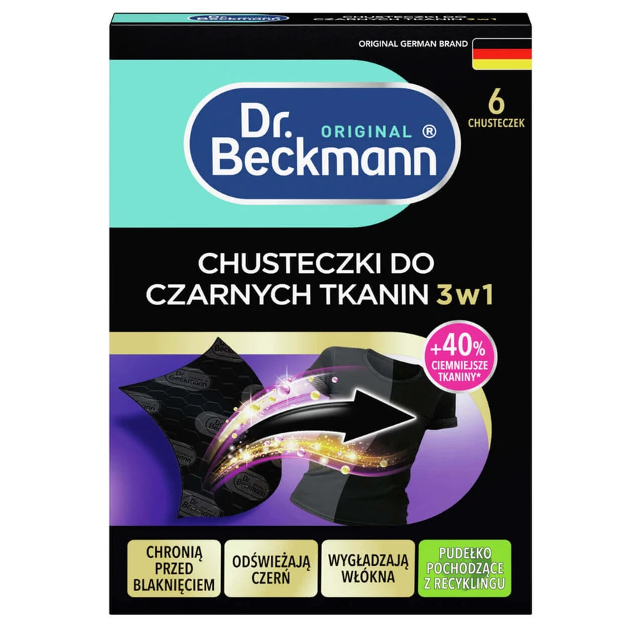 Dr Beckmann, чорні відновлювальні серветки 3-в-1, 6 шт.: ціни та характеристики