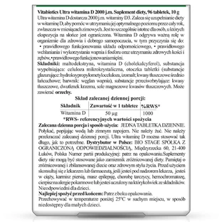 Вітабіотики Ультра Вітамін D3 2000 МО, 96 таблеток