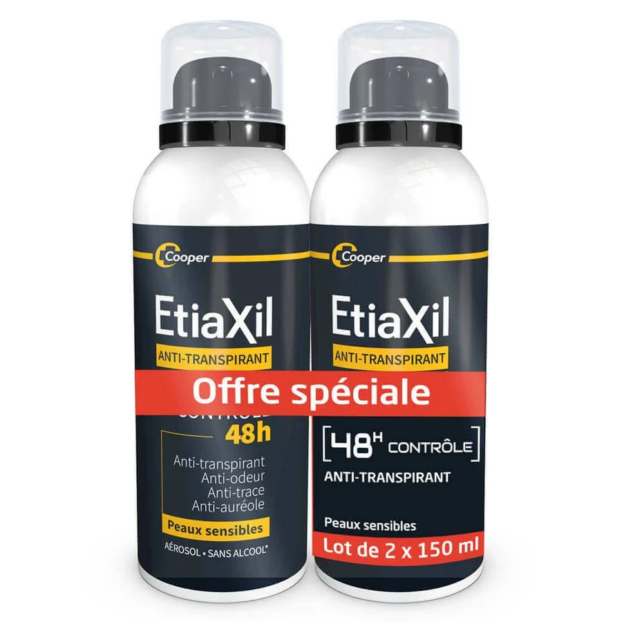 Etiaxil Антиперспирант-спрей для мужчин 48 часов без алюминия Peaux Sensibles 2x150 мл: цены и характеристики