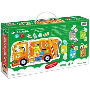 CzuCzu Moto Puzzle Мусоровоз, пазл для детей, 2-3 года, 26 элементов