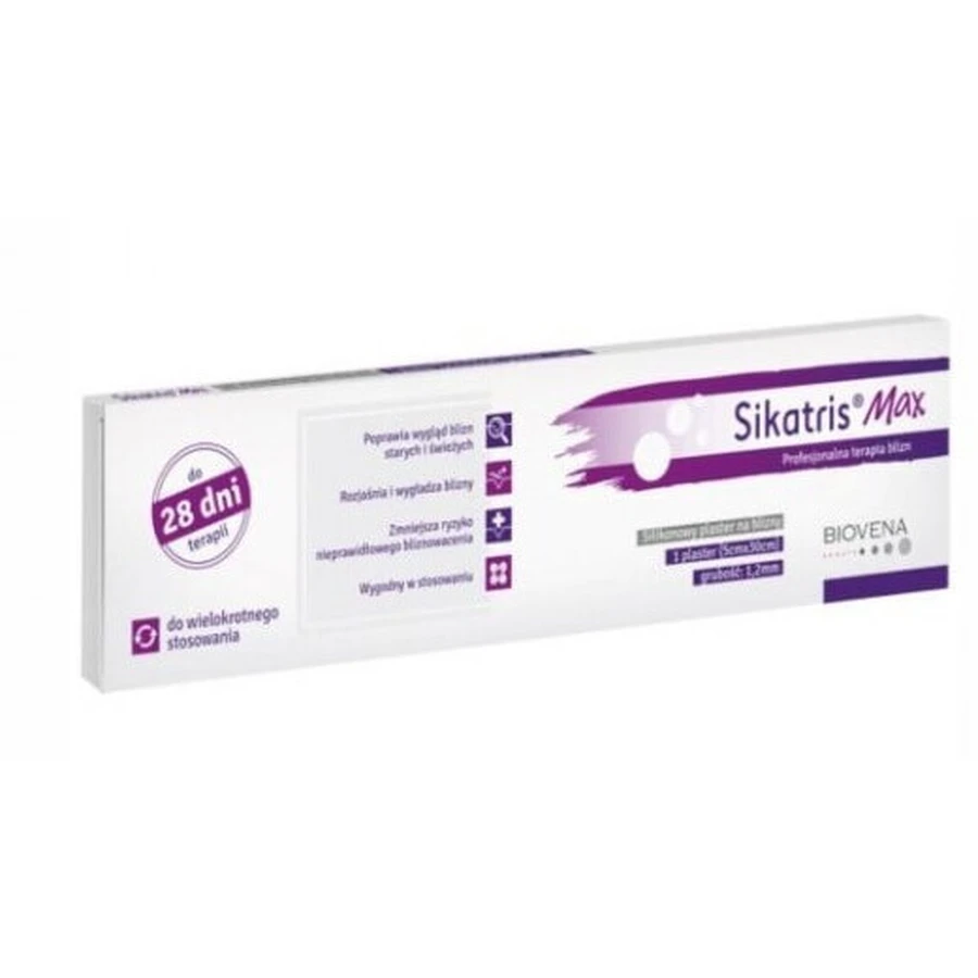 Sikatris Max, силиконовый пластырь для рубцов, 5 см x 30 см, 1 шт.: цены и характеристики