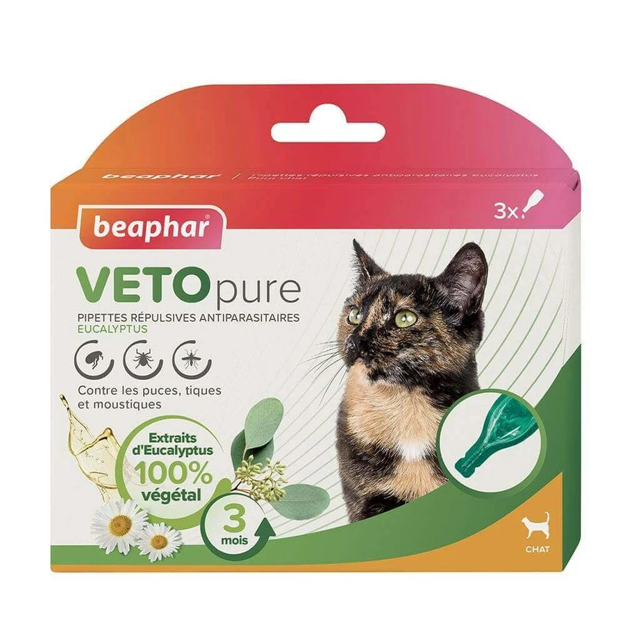 Піпетки-репеленти Beaphar Veto Pure для котів Евкаліпт 3х1мл: ціни та характеристики