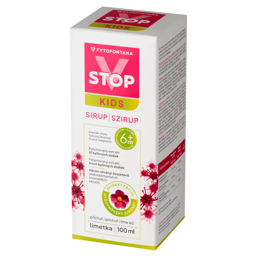Фітофонтана V-Stop Kids 6m+, сироп для дітей від 6 місяців, зі смаком лайма, 100 мл: ціни та характеристики
