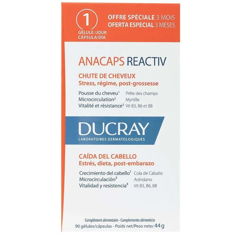 Комплекс Ducray Anacaps Reactiv від випадіння волосся, 3 шт. x 30 капсул: ціни та характеристики