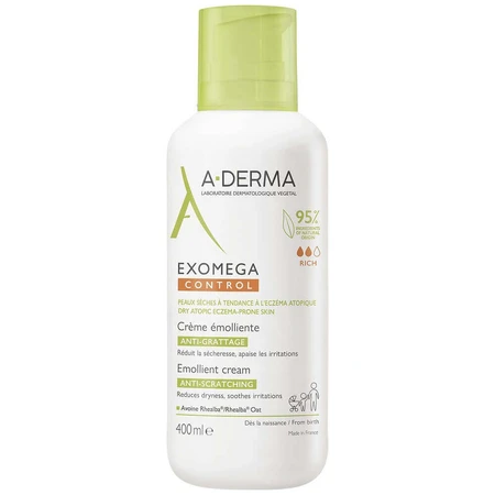 A-Derma Exomega Control Пом'якшувальний крем проти свербежу Суха шкіра, схильна до атопічної екземи 400мл: ціни та характеристики