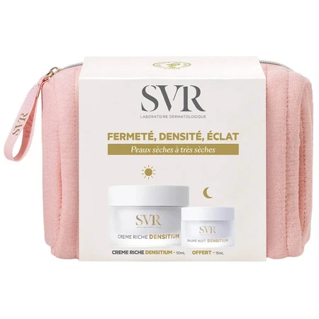 Набор SVR Densitium Creme Riche, крем против морщин, 50 мл + ночной лосьон для лица, 15 мл + подарочная косметичка: цены и характеристики