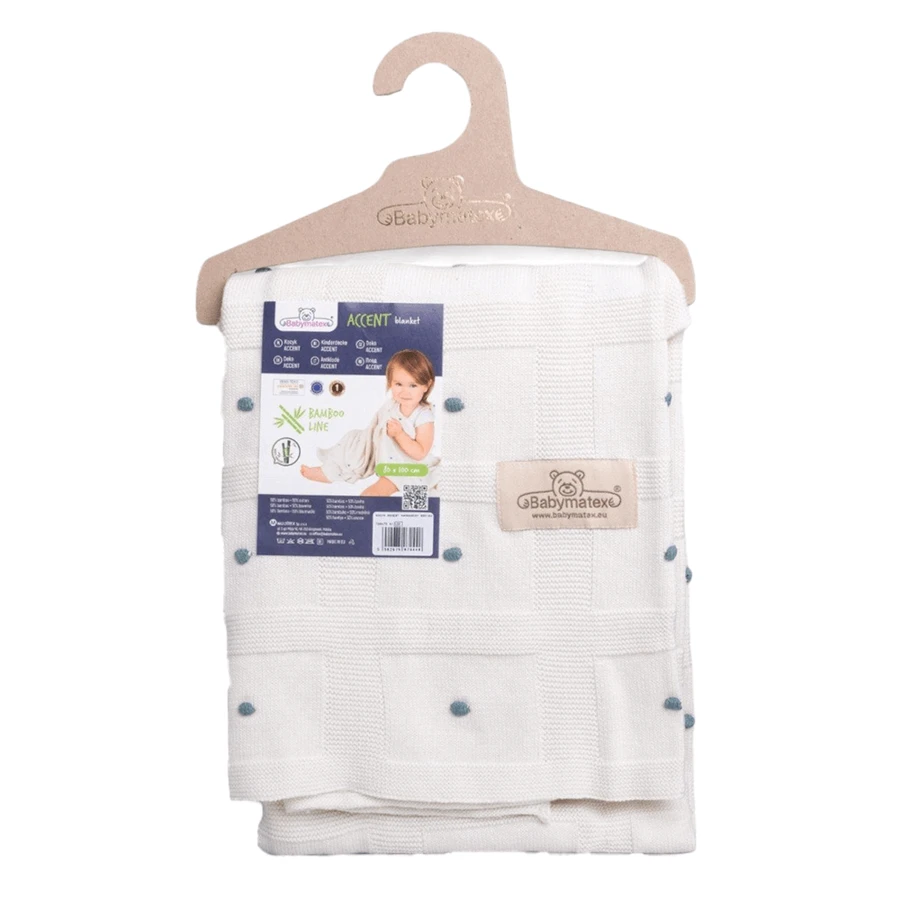 BabyMatex, бамбуковое одеяло с декоративными шариками Акцент, 80 см x 100 см, кремовый: цены и характеристики