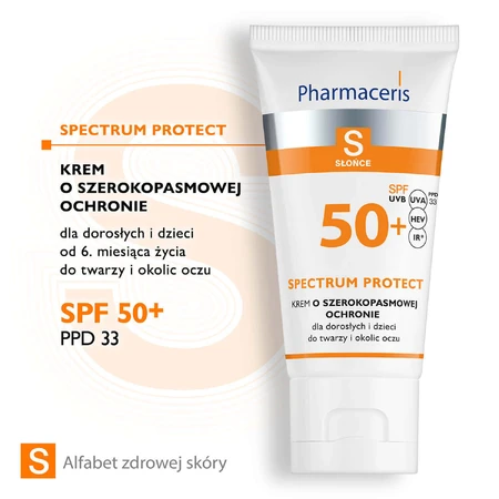 Pharmaceris S Spectrum Protect, защитный крем широкого спектра SPF 50+, 50 мл + семейная игра Dobble бесплатно: цены и характеристики